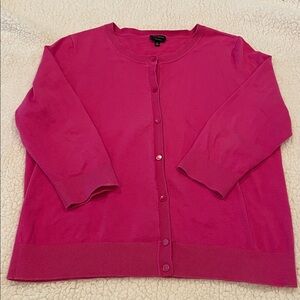 TALBOTS Hot Pink Pima Cotton Cardigan XL | EUC